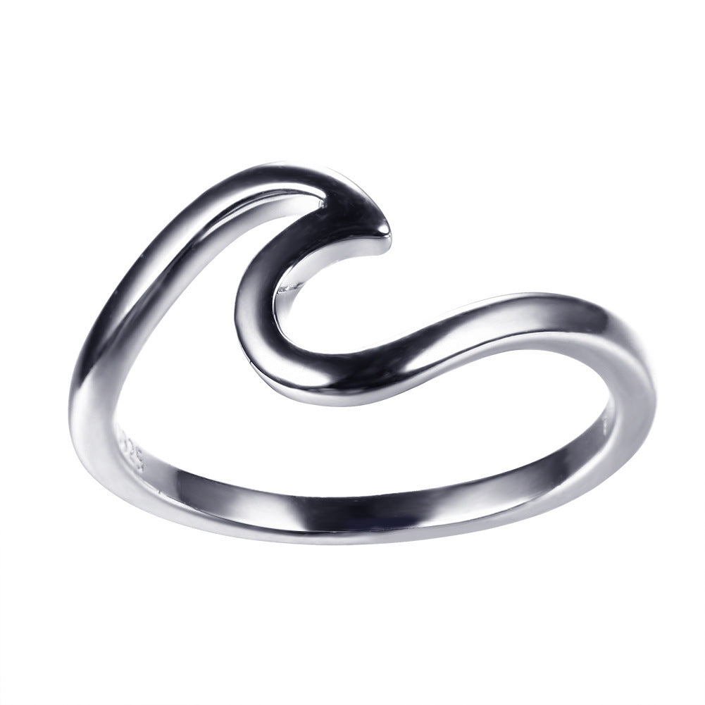 Simple Wavy Creative Couple Ring