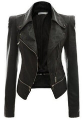 Motorcycle leather jacket jacket zipper two leather jacket