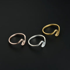 Simple Wavy Creative Couple Ring