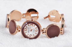 Timeless Chic Wafer Design Round Dial Bracelet Watch