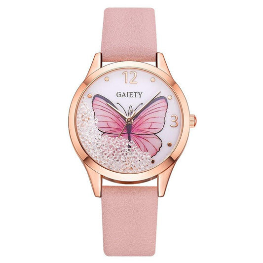 GAIETY Rhinestone Butterfly Watch Women