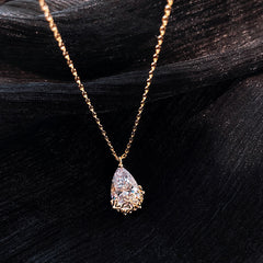 Women Crystal Waterdrop Pendant Necklace