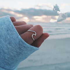 Simple Wavy Creative Couple Ring