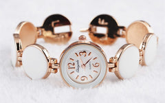 Timeless Chic Wafer Design Round Dial Bracelet Watch