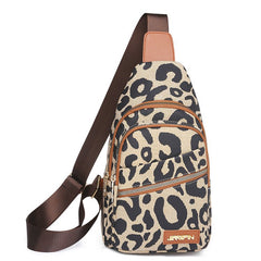 Tekzitfuir Women's Leopard Chest Sling Bag