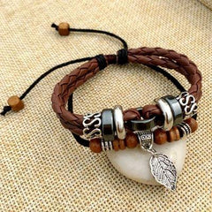 Cross Braided Leather Bracelet