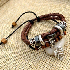 Cross Braided Leather Bracelet