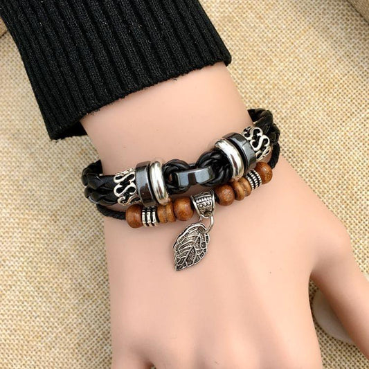 Cross Braided Leather Bracelet