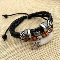 Cross Braided Leather Bracelet