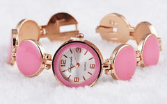 Timeless Chic Wafer Design Round Dial Bracelet Watch