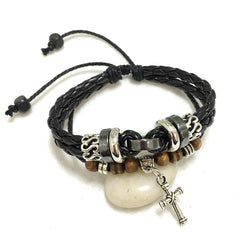 Cross Braided Leather Bracelet