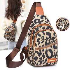 Tekzitfuir Women's Leopard Chest Sling Bag