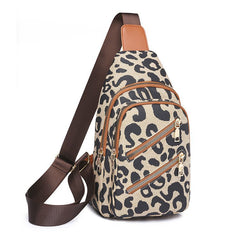 Tekzitfuir Women's Leopard Chest Sling Bag