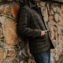 European And American Plaid Printed Fashionable Jacket For Men