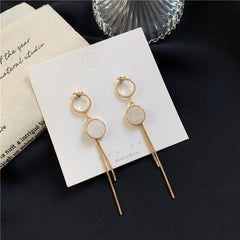 Golden Glamour: Geometric Vintage Tassel Earrings for Women