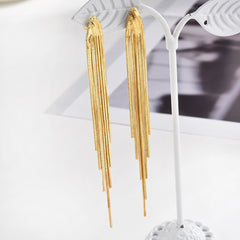 Golden Glamour: Geometric Vintage Tassel Earrings for Women