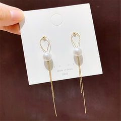 Golden Glamour: Geometric Vintage Tassel Earrings for Women