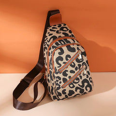 Tekzitfuir Women's Leopard Chest Sling Bag