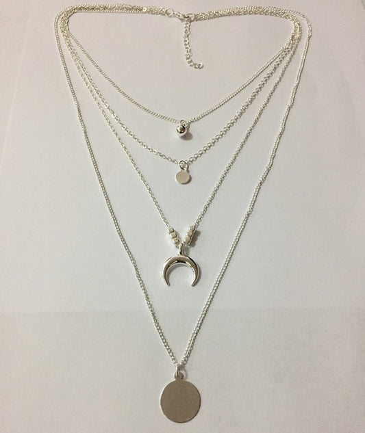 Fashionable Personality New Multi-layer Moon Disc Pendant