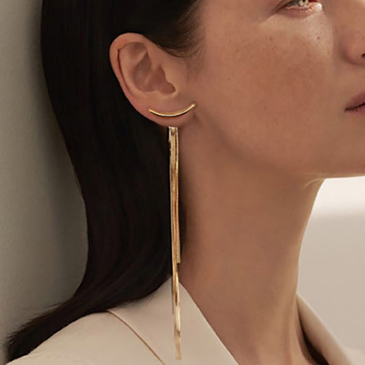 Golden Glamour: Geometric Vintage Tassel Earrings for Women